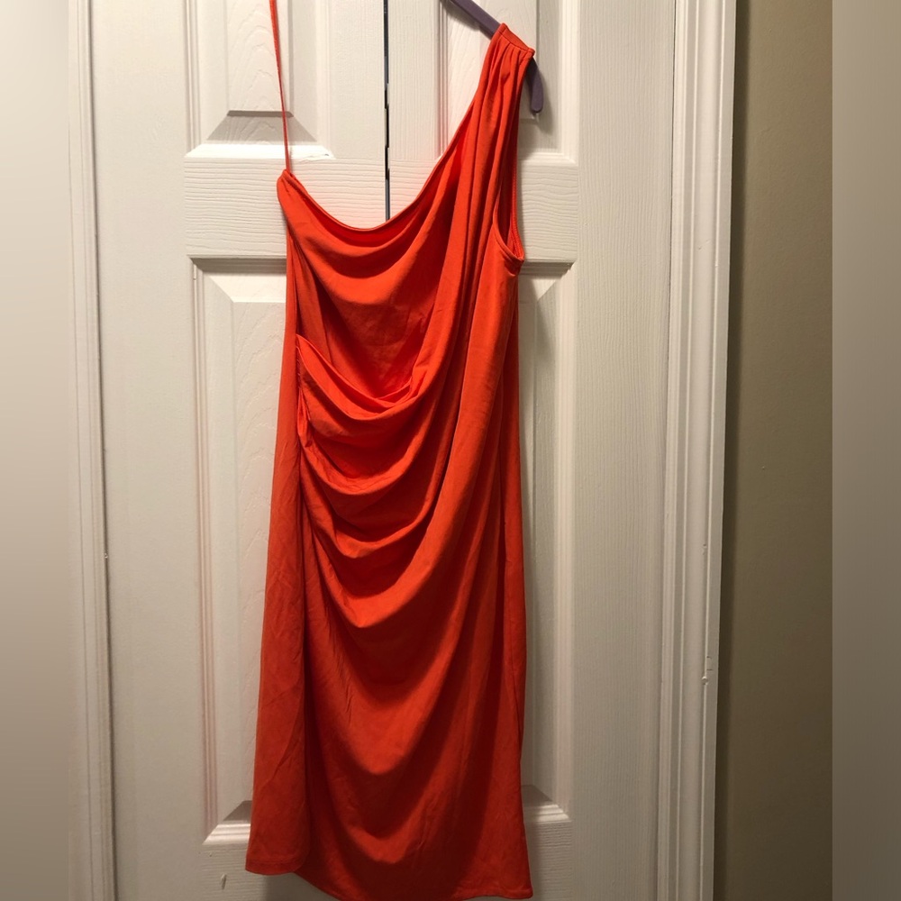 INC one shoulder figure flattering dress